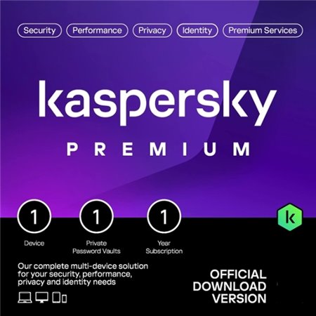 KASPERSKY PREMIUM 2024 PC / MAC / ANDROID/ IOS -1 ANNO- 1 DISPOSITIVO