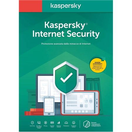 KASPERSKY INTERNET SECURITY 2022-  PC / MAC / ANDROID/ IOS -1 ANNO - 3 DISPOSITIVI