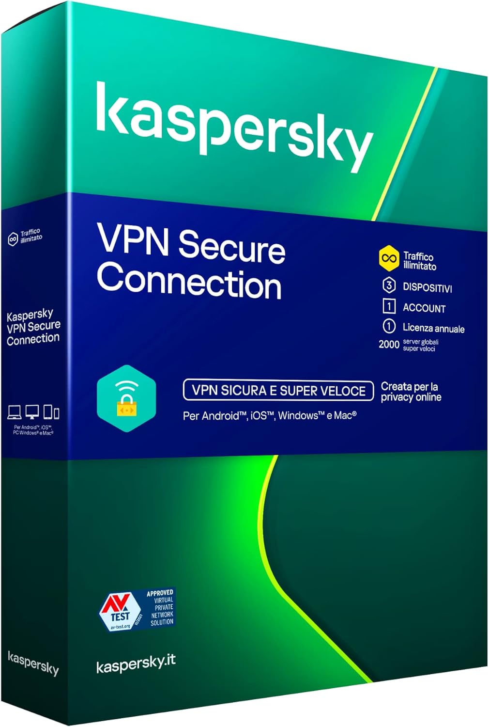 KASPERSKY VPN SECURE CONNECTION 2025 5 DISPOSITIVI 1 ANNO