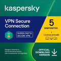KASPERSKY VPN SECURE CONNECTION  5 DISPOSITIVI 1 ANNO MO