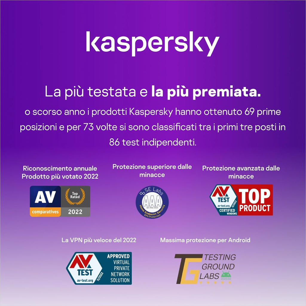 KASPERSKY PREMIUM  PC / MAC / ANDROID/ IOS -2 ANNI- 3 DISPOSITIVI