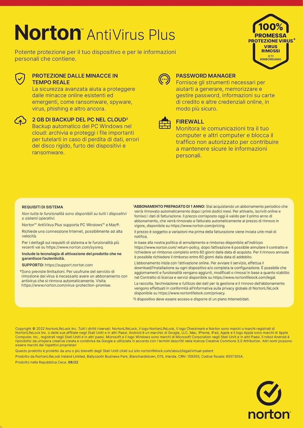 Norton antivirus plus 2019-2025- PC / MAC 1 ANNO-3 DISPOSITIVI