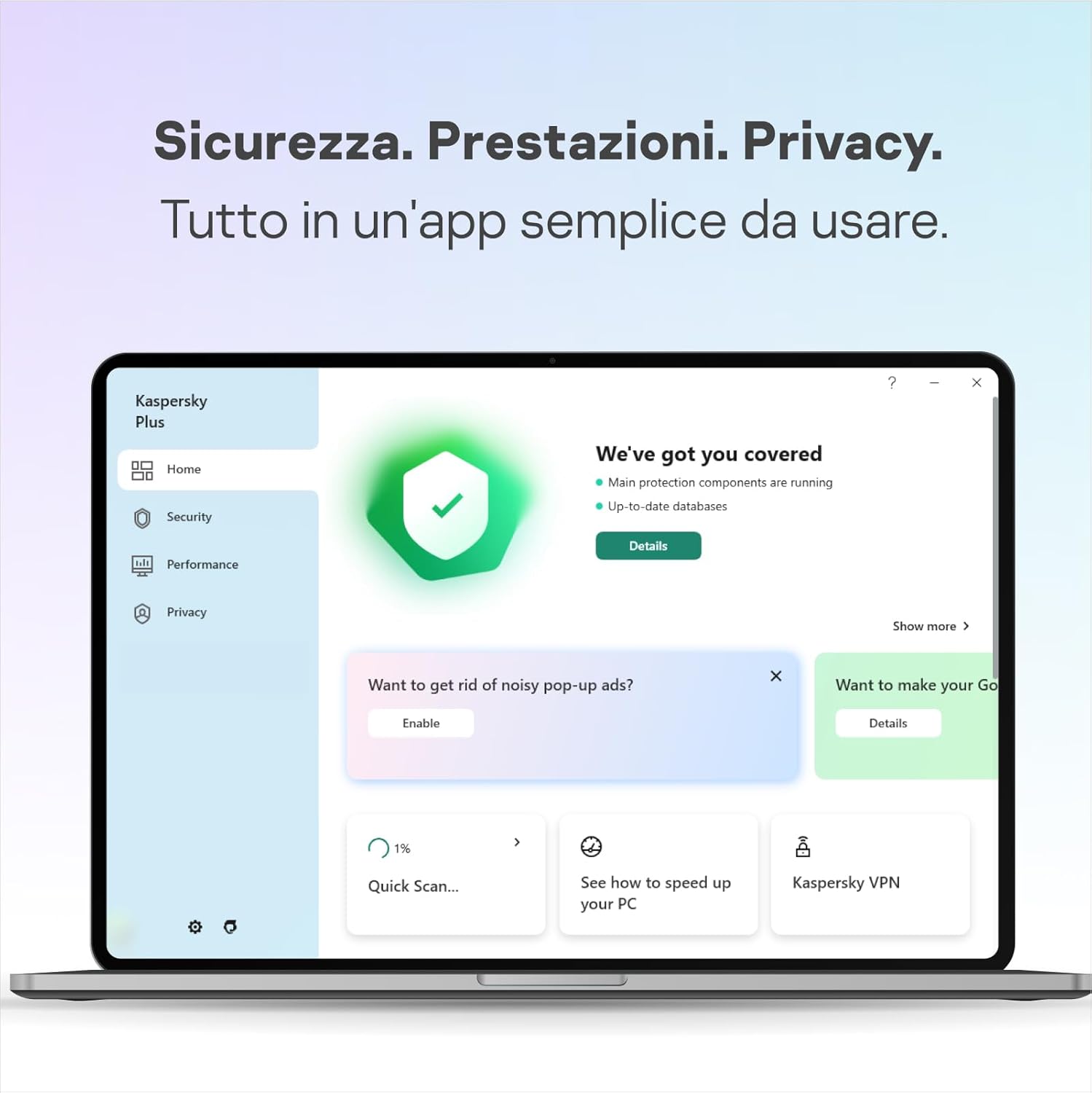 KASPERSKY PLUS 2024  PC / MAC / ANDROID/ IOS -1 ANNO- 1 DISPOSITIVO